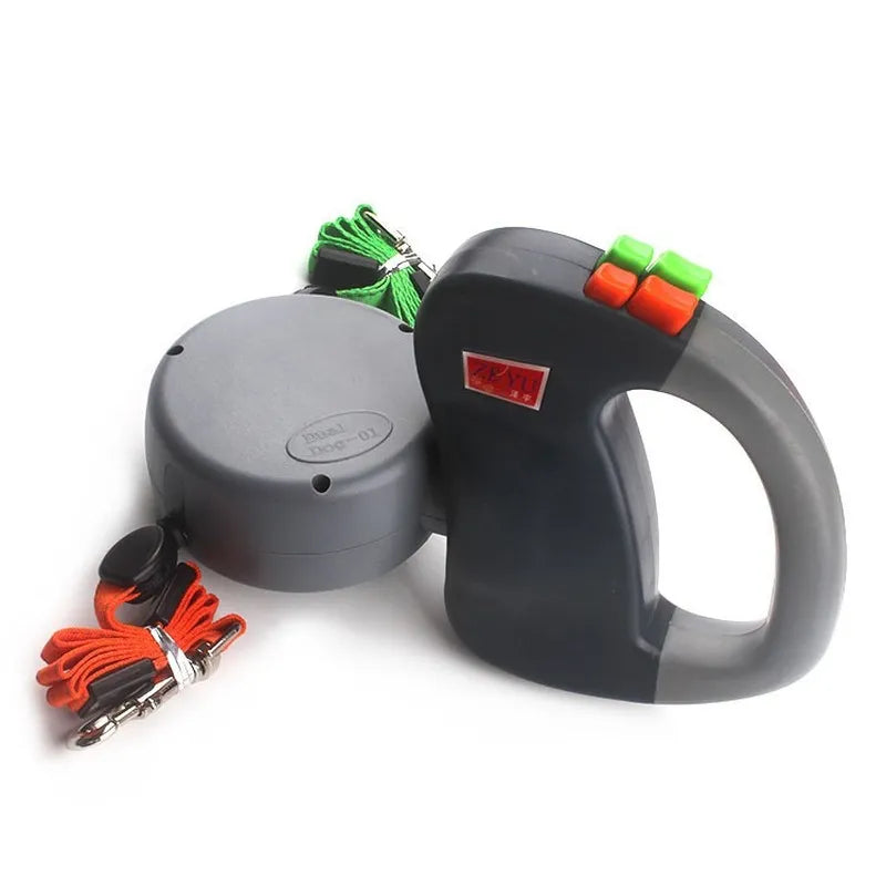 Automatic Retractable Double Dog Leads