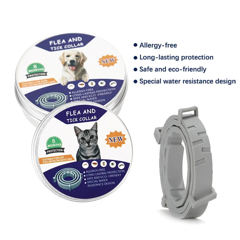 Flea & Tick Prevention Pet Collars - 8 Months Protection