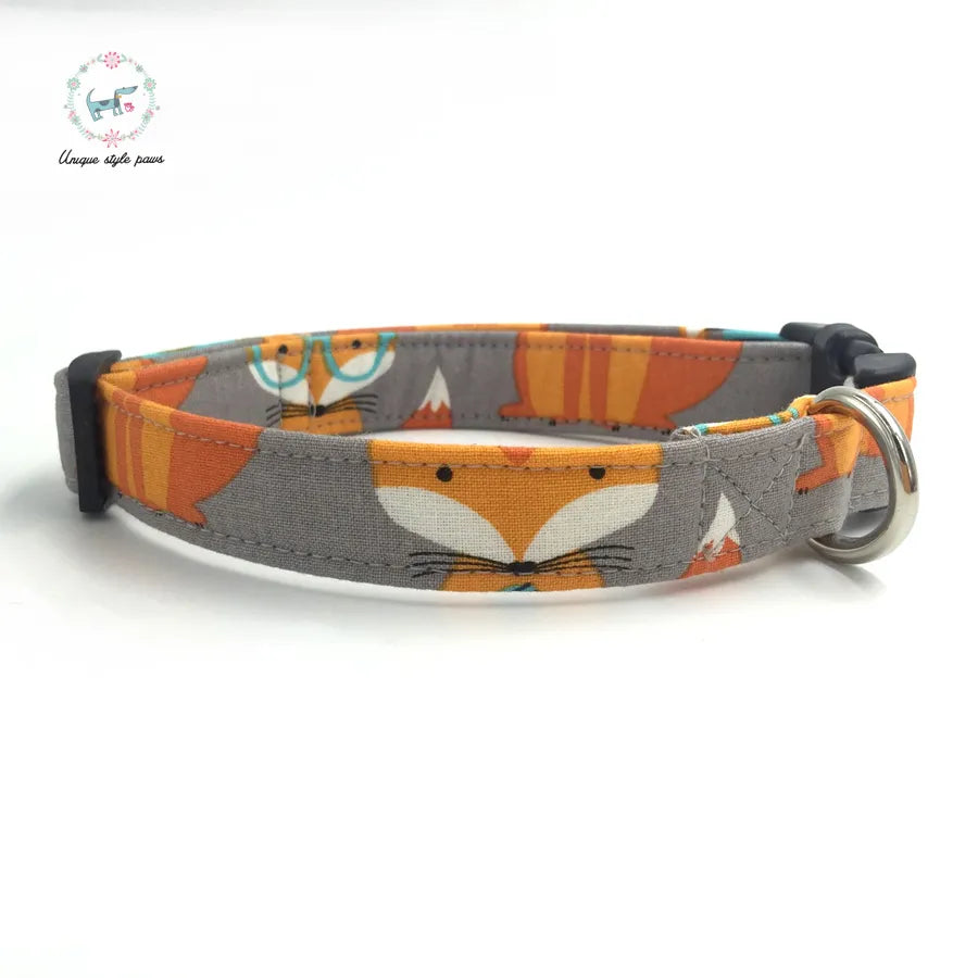 Dog or Cat Collar with Bow Tie - The Orange Fox