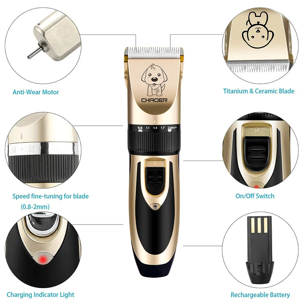 Pet Grooming Clippers Rechargeable - Low-Noise