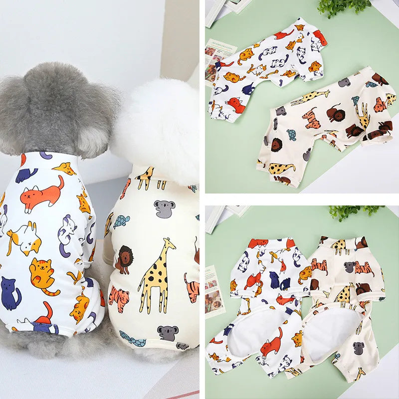 Dog Pyjama Animal Pattern for Small Dogs