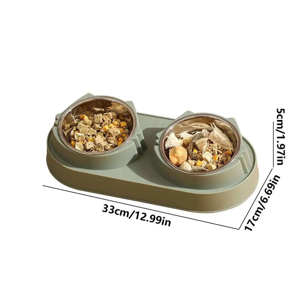 All-in-One Elevated Pet Bowl & Mess-Free Matt