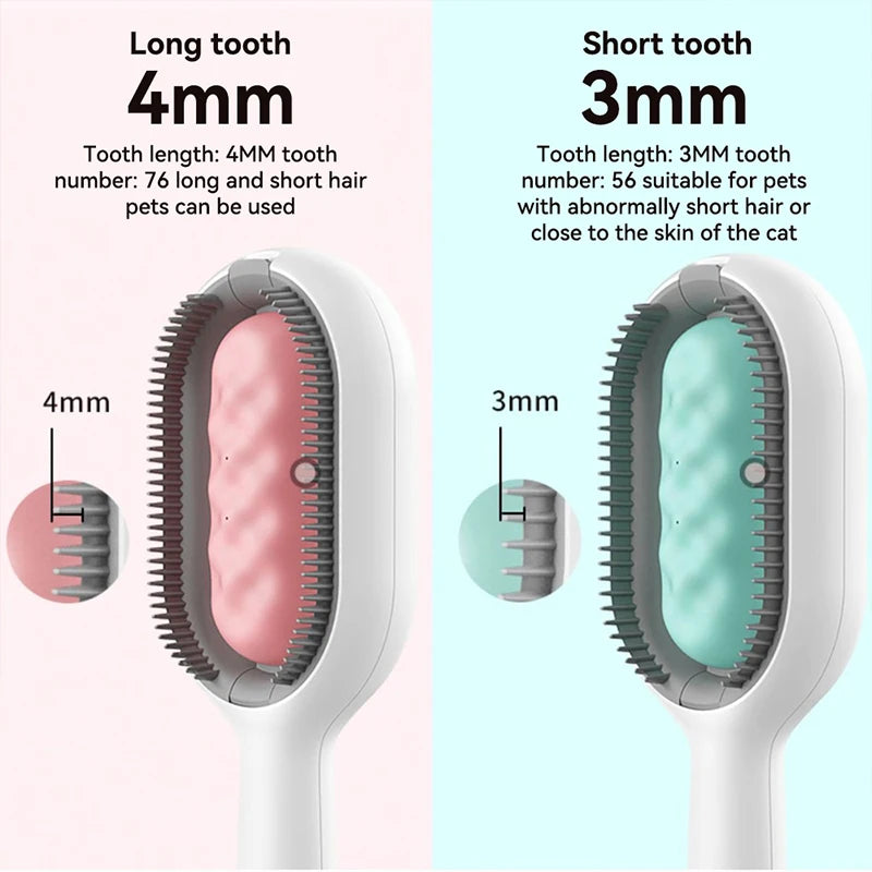 2-in-1 Pet Comb & Massager Brush