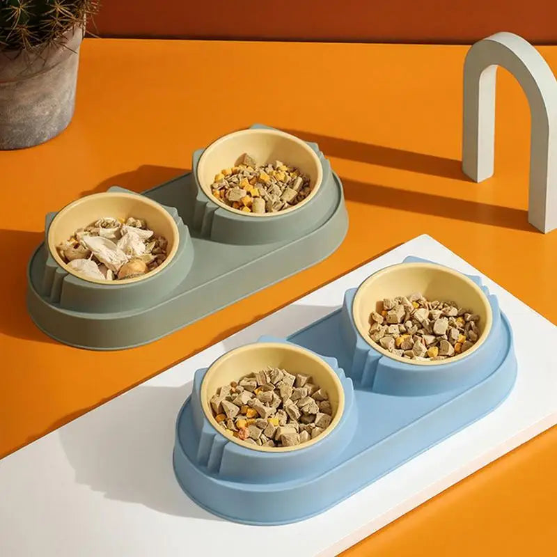 All-in-One Elevated Pet Bowl & Mess-Free Matt