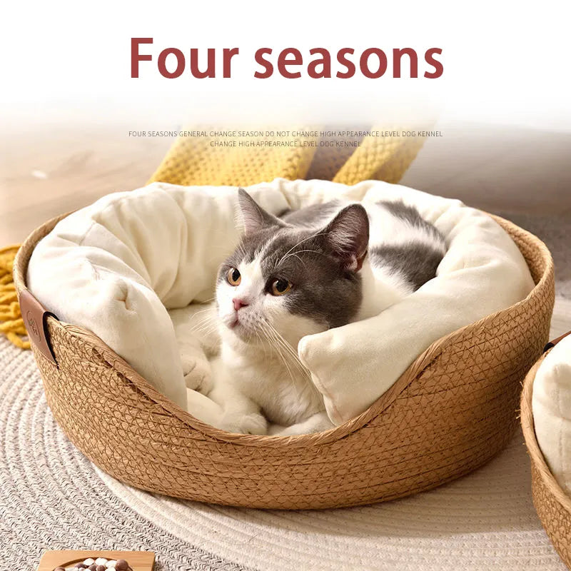 YOKEE Bamboo Weaved Pet Basket