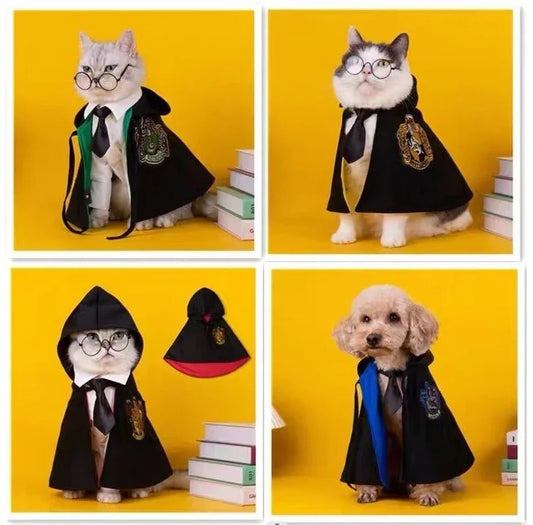 Hogwarts-Inspired Pet Cape for Halloween