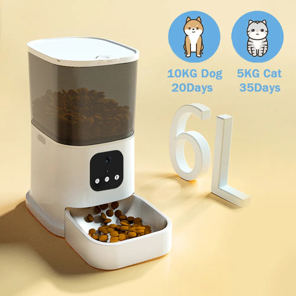 Smart Pet Feeder - 6L Automatic Timer with Camera