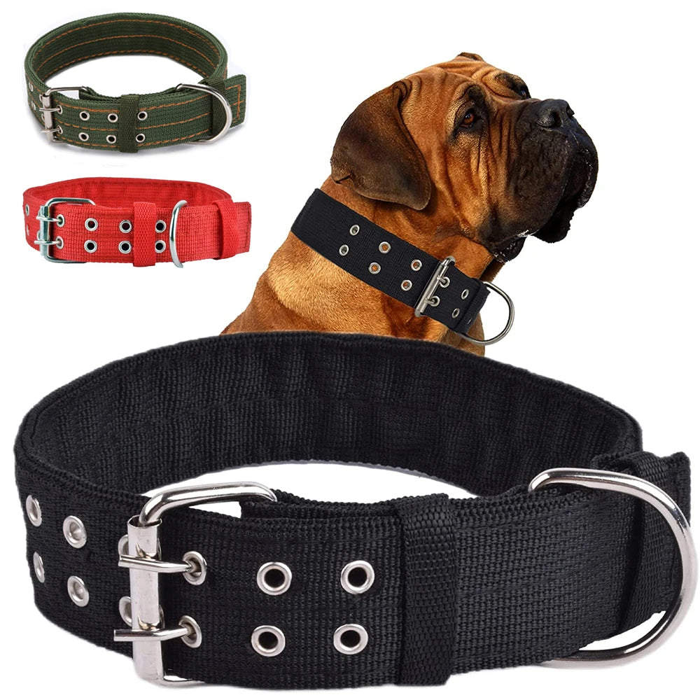 Heavy Duty Wide Military Dog Collars for Large Dogs