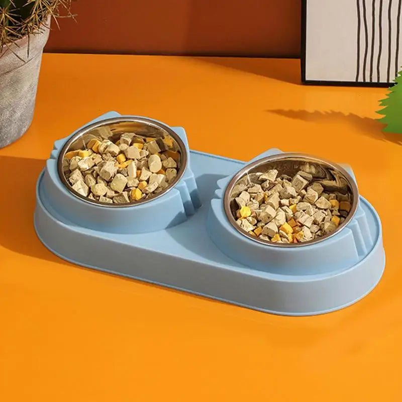 All-in-One Elevated Pet Bowl & Mess-Free Matt